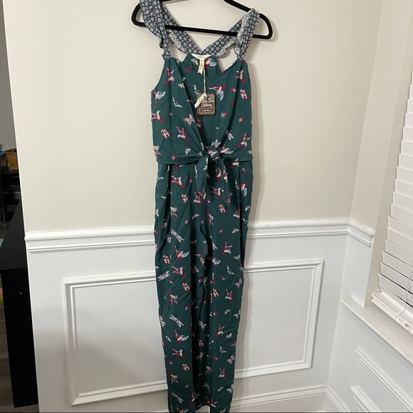 Matilda Jane evergreen hummingbird dream‎ green floral jumpsuit size XS - Picture 2 of 8
